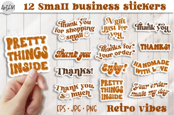 Download Retro Thank You Sticker Pack Template - Pack Collection