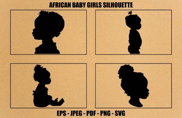 Download African American Baby Silhouette Set - Baby silhouette Collection