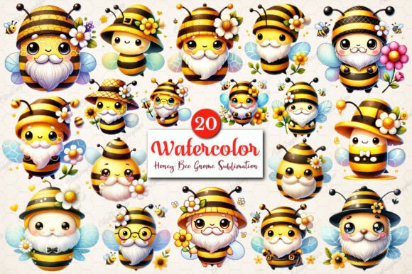 Download Watercolor Honey Bee Gnome PNG Clipart - Honey bee gnome png Collection